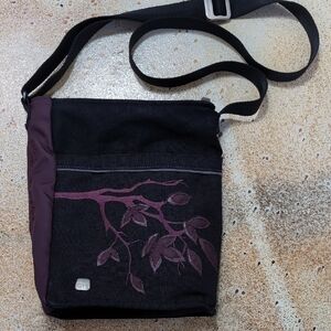 Haiku | Rumi Black and Plum Tree Branch Crossbody Bag